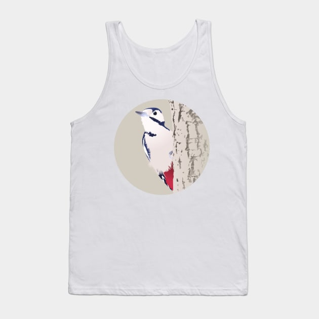 Great Spotted Woodpecker Tank Top by AnthonyZed